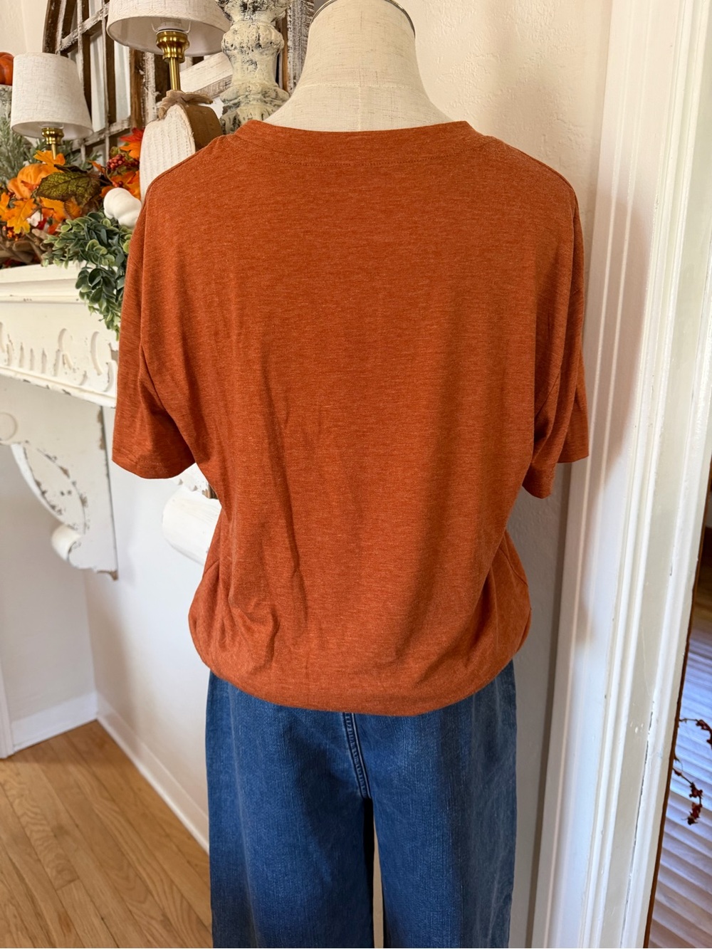 Source Unknown Rust Orange "Hello Fall" Short Sleeve Tee - Picture 2 of 3